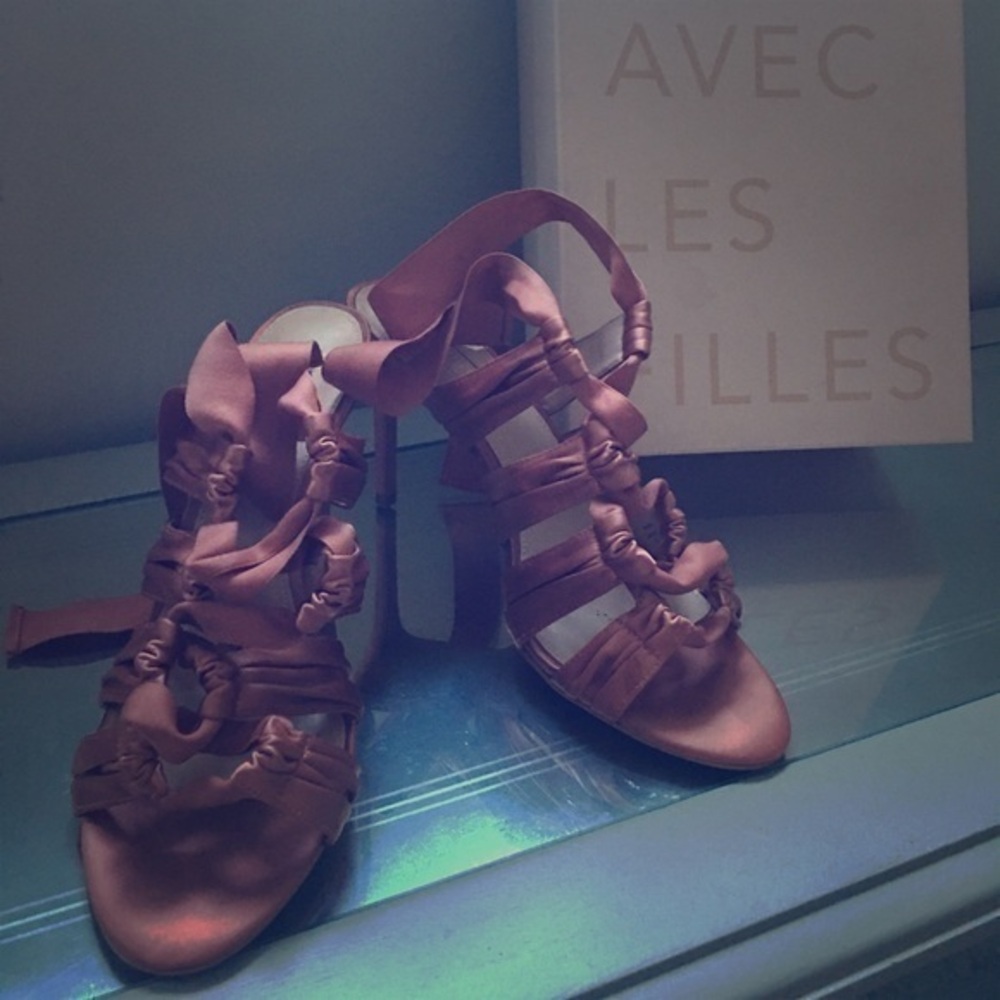 Dusty rose satin heels